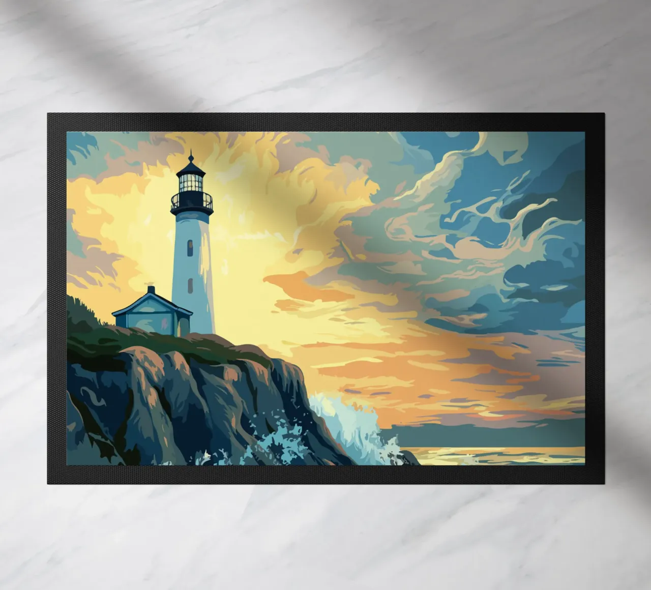 Faro in tempesta zerbino da pixelbull - medieval art and more