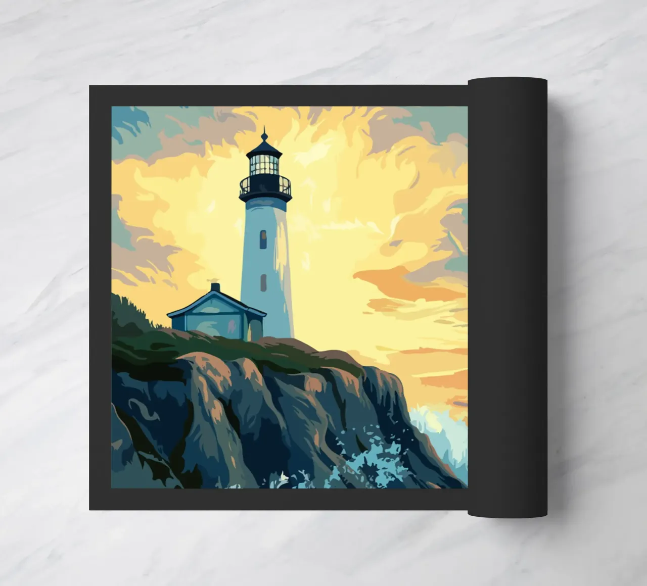 Faro in tempesta zerbino da pixelbull - medieval art and more