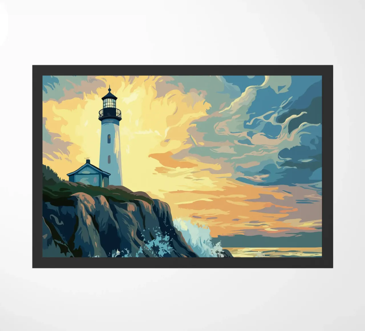 Faro in tempesta zerbino da pixelbull - medieval art and more