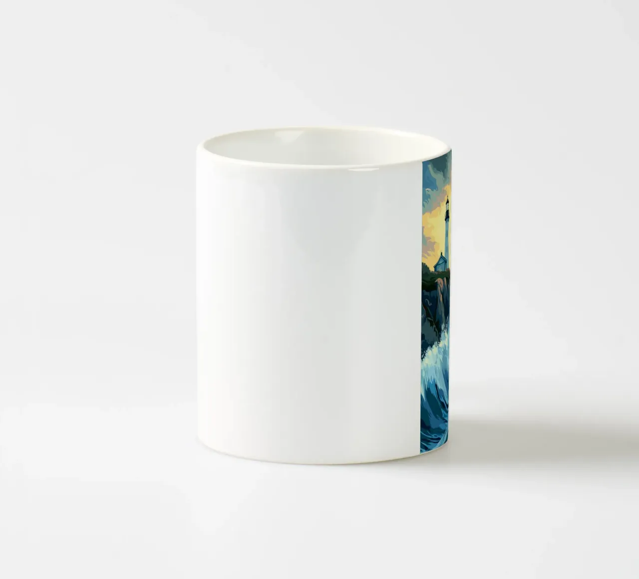 Faro in tempesta tazza in ceramica da pixelbull - medieval art and more