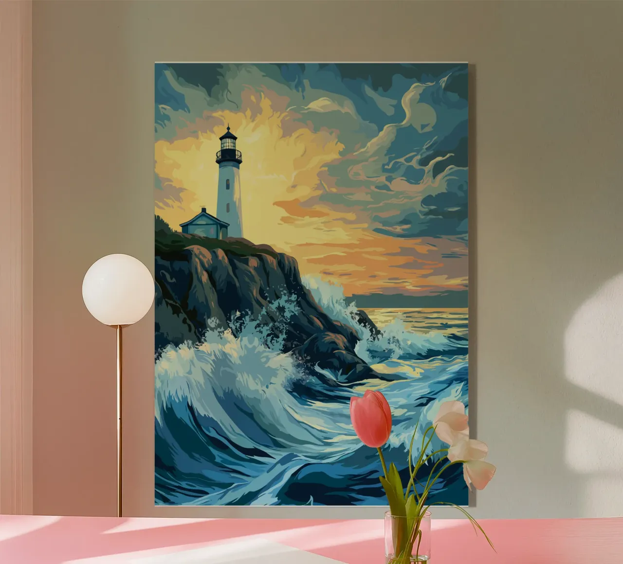 Faro in tempesta plexiglass da pixelbull - medieval art and more
