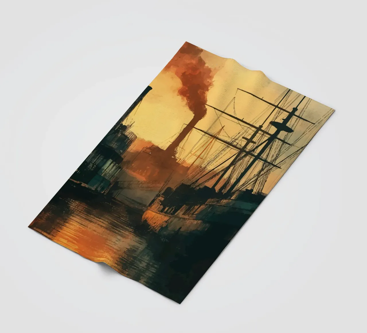 Port industriel au crépuscule plaid polaire de pixelbull - medieval art and more