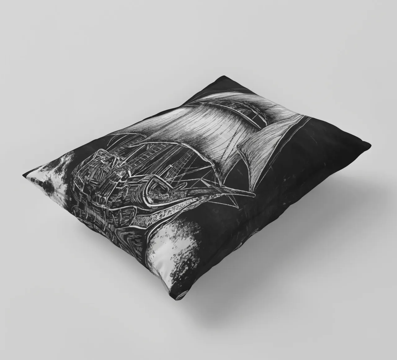 Veliero storico in un mare in tempesta cuscino da pixelbull - medieval art and more