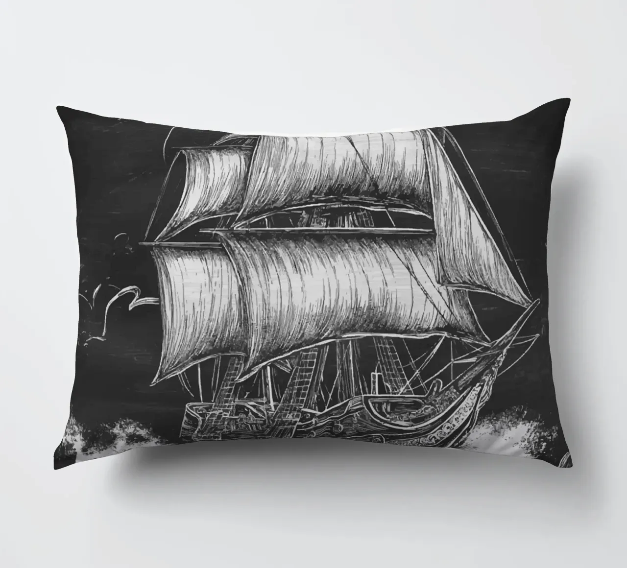 Veliero storico in un mare in tempesta cuscino da pixelbull - medieval art and more