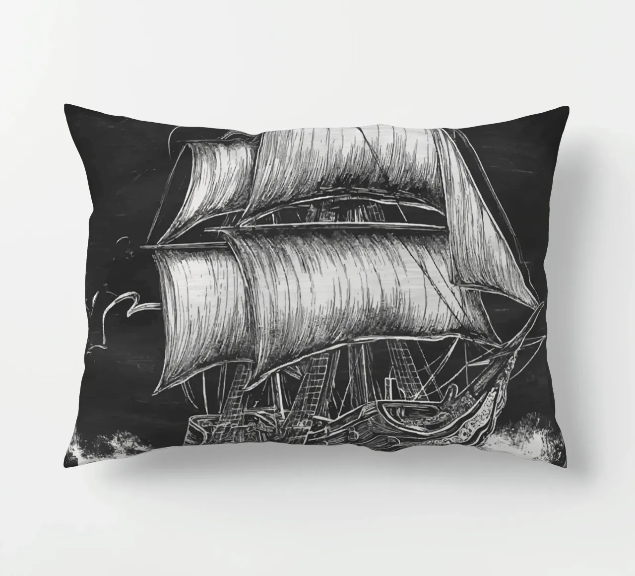Veliero storico in un mare in tempesta cuscino da pixelbull - medieval art and more