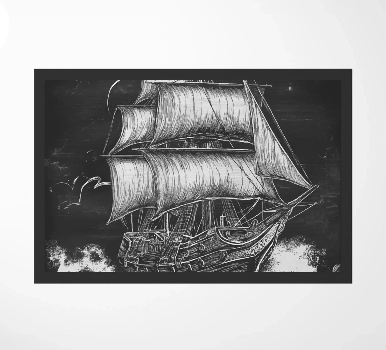 Veliero storico in un mare in tempesta zerbino da pixelbull - medieval art and more