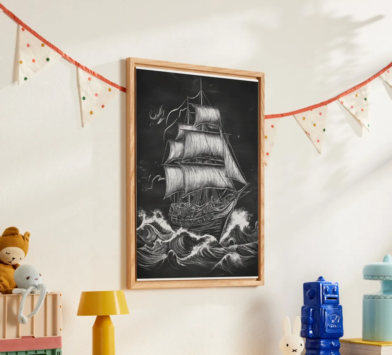 Veliero storico in un mare in tempesta plexiglass da pixelbull - medieval art and more