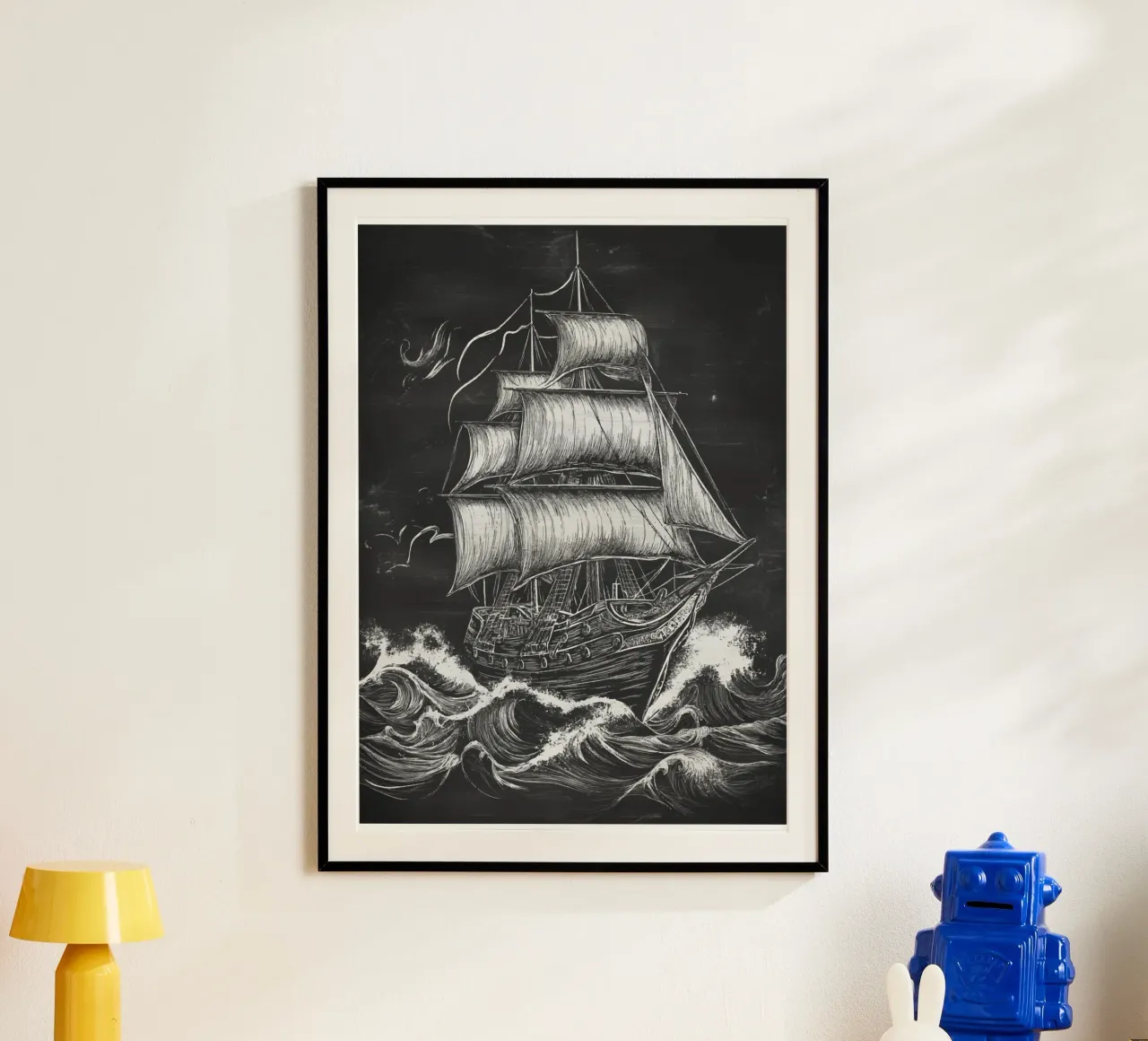 Veliero storico in un mare in tempesta carta hahnemühle da pixelbull - medieval art and more