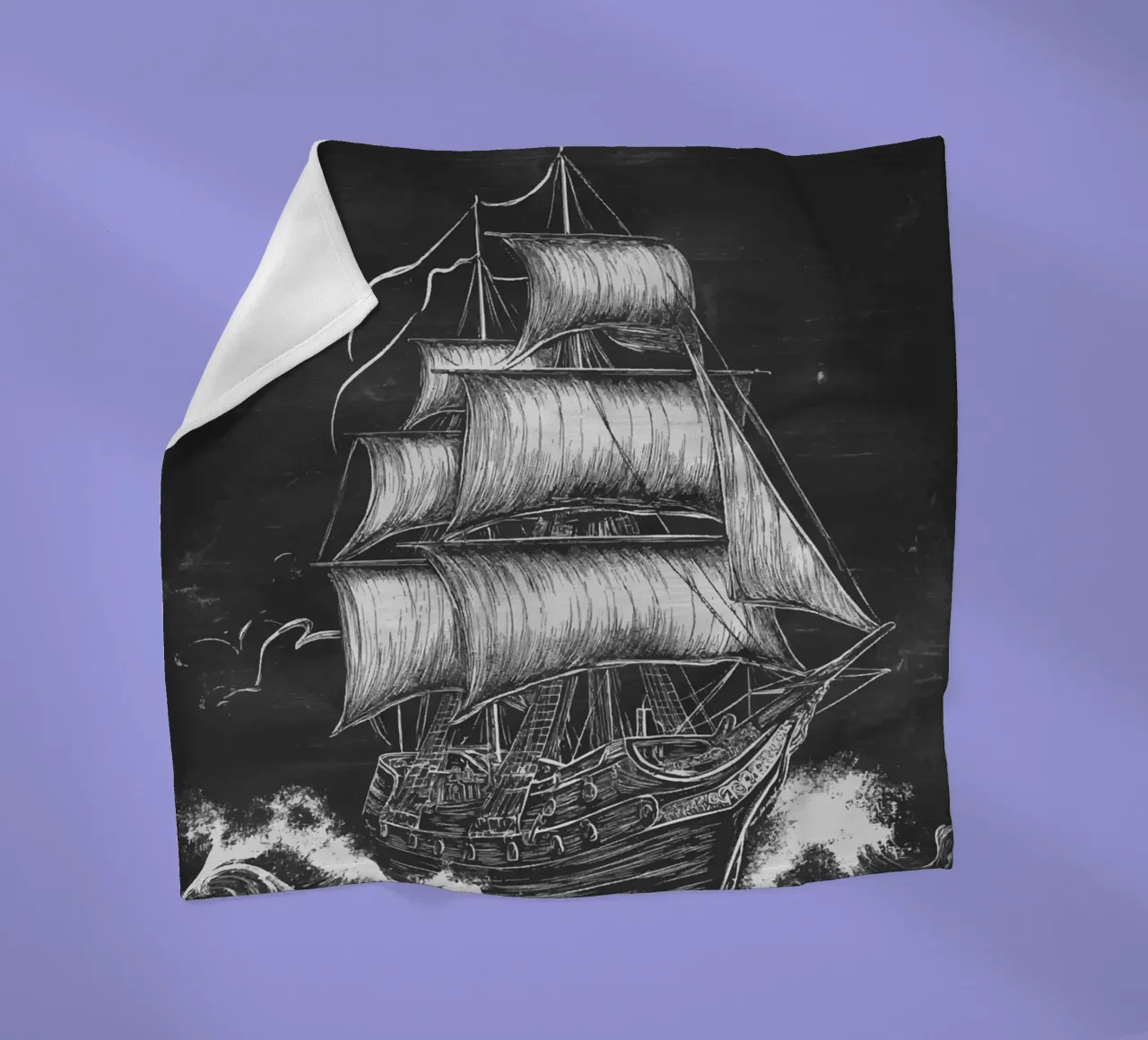 Veliero storico in un mare in tempesta coperta in pile da pixelbull - medieval art and more