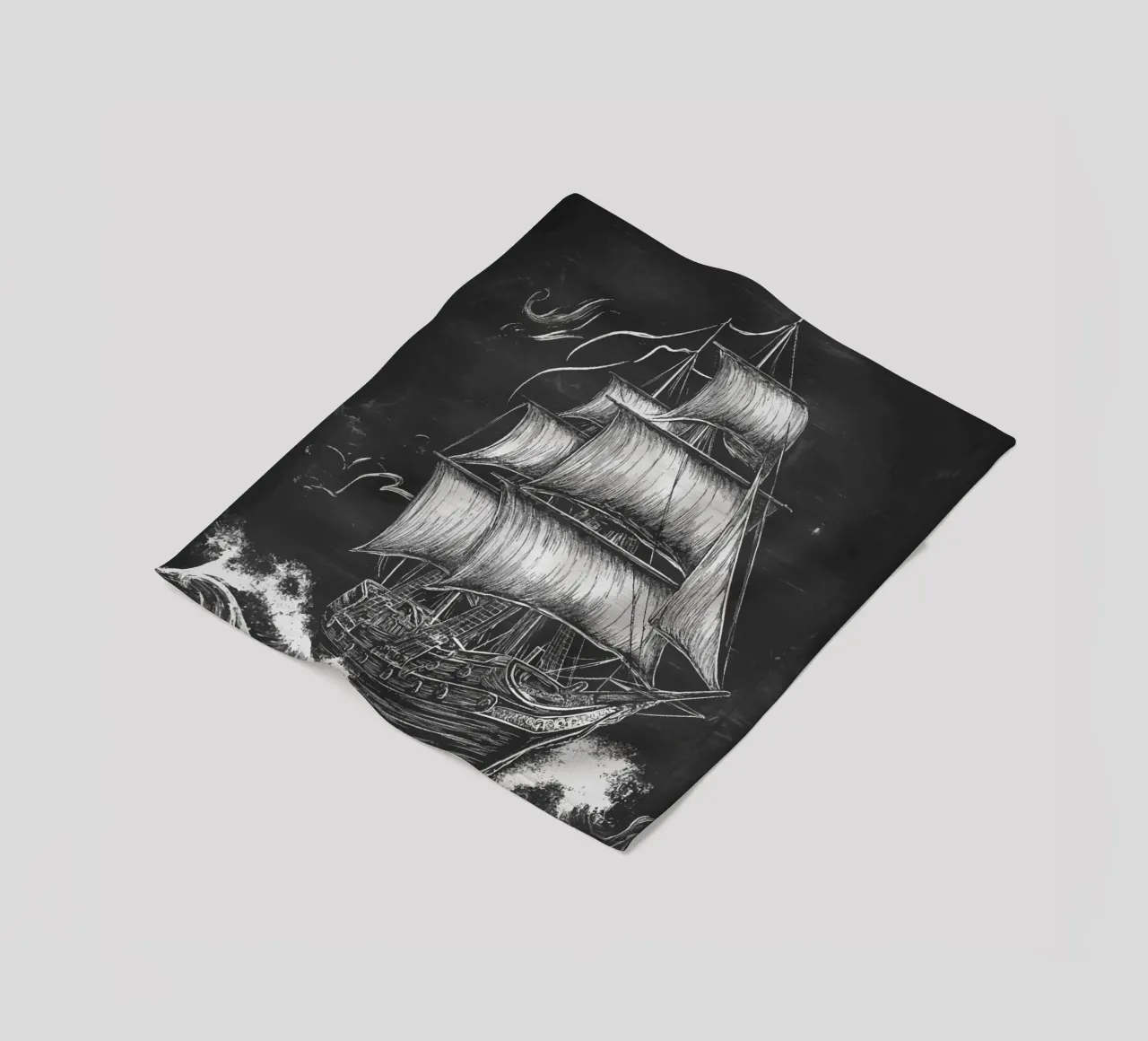 Veliero storico in un mare in tempesta coperta in pile da pixelbull - medieval art and more