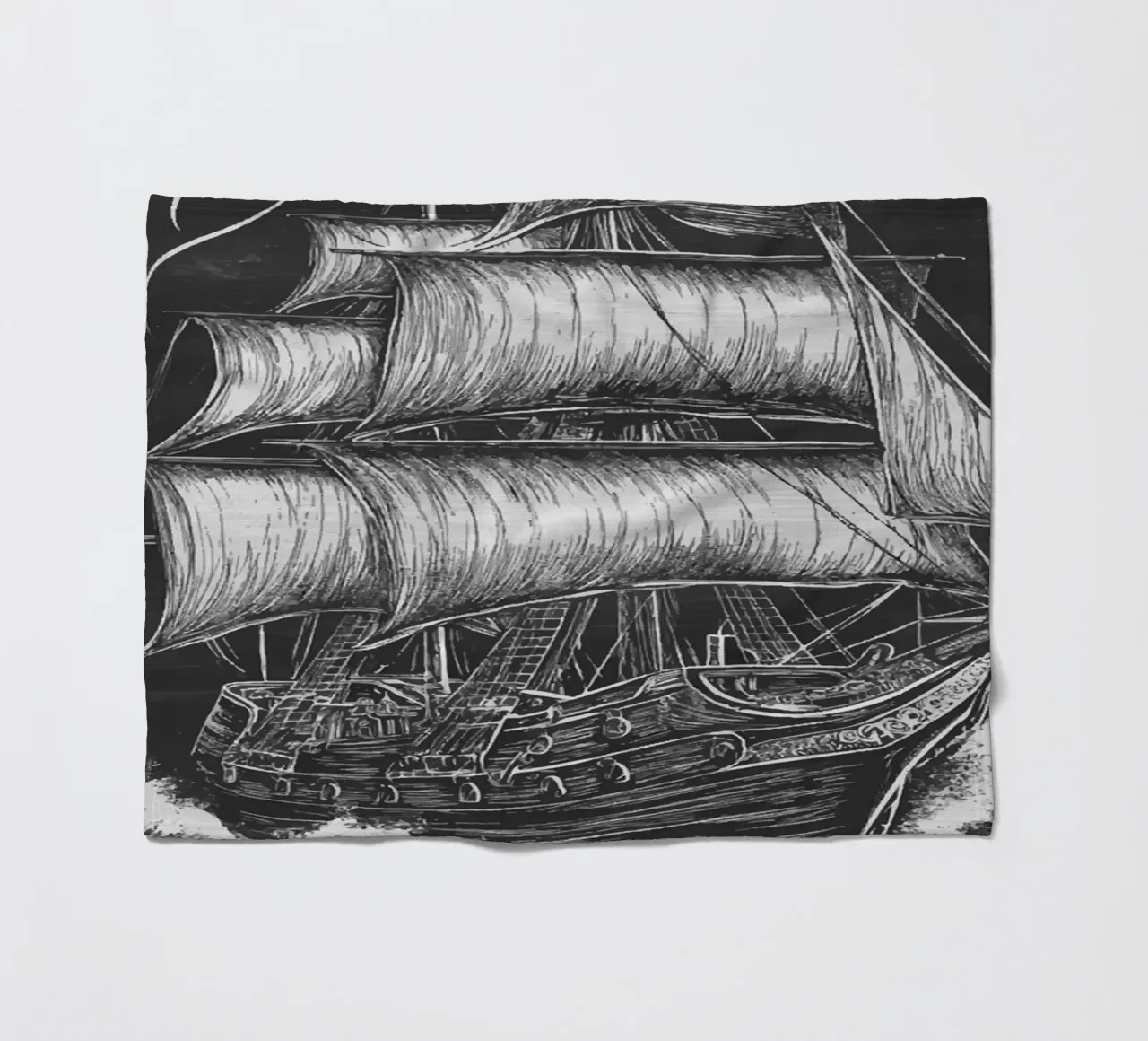 Veliero storico in un mare in tempesta coperta in pile da pixelbull - medieval art and more