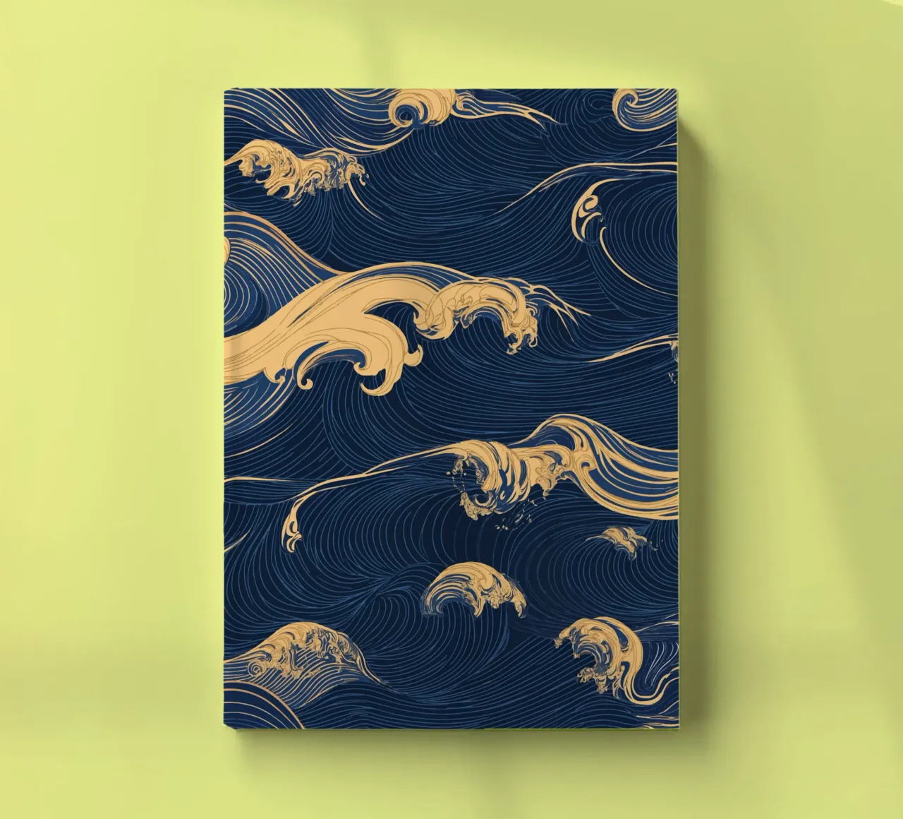 Wave pattern in gold and blue notebook by pixelbull - medieval art and more
