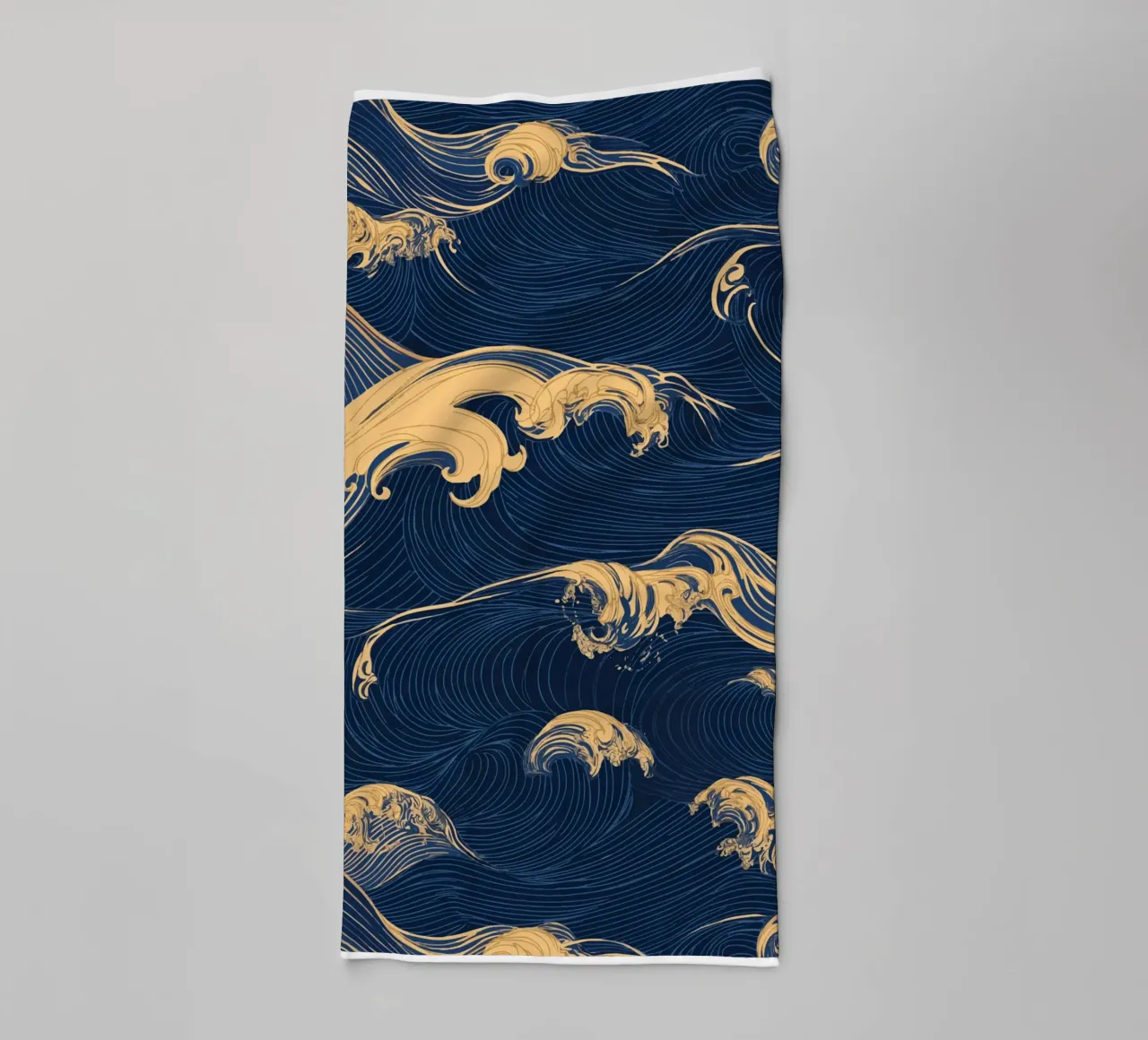 Wave pattern in gold and blue towel by pixelbull - medieval art and more