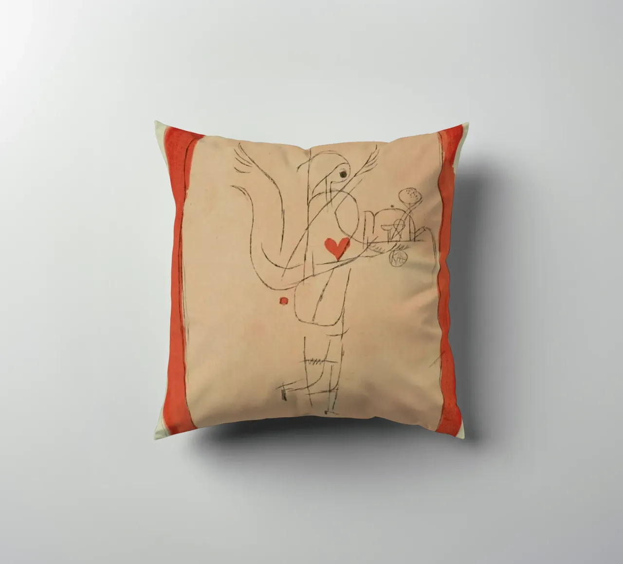 Klee - A Guardian Angel Serves a Small Breakfast cuscino da ARTOTHEK