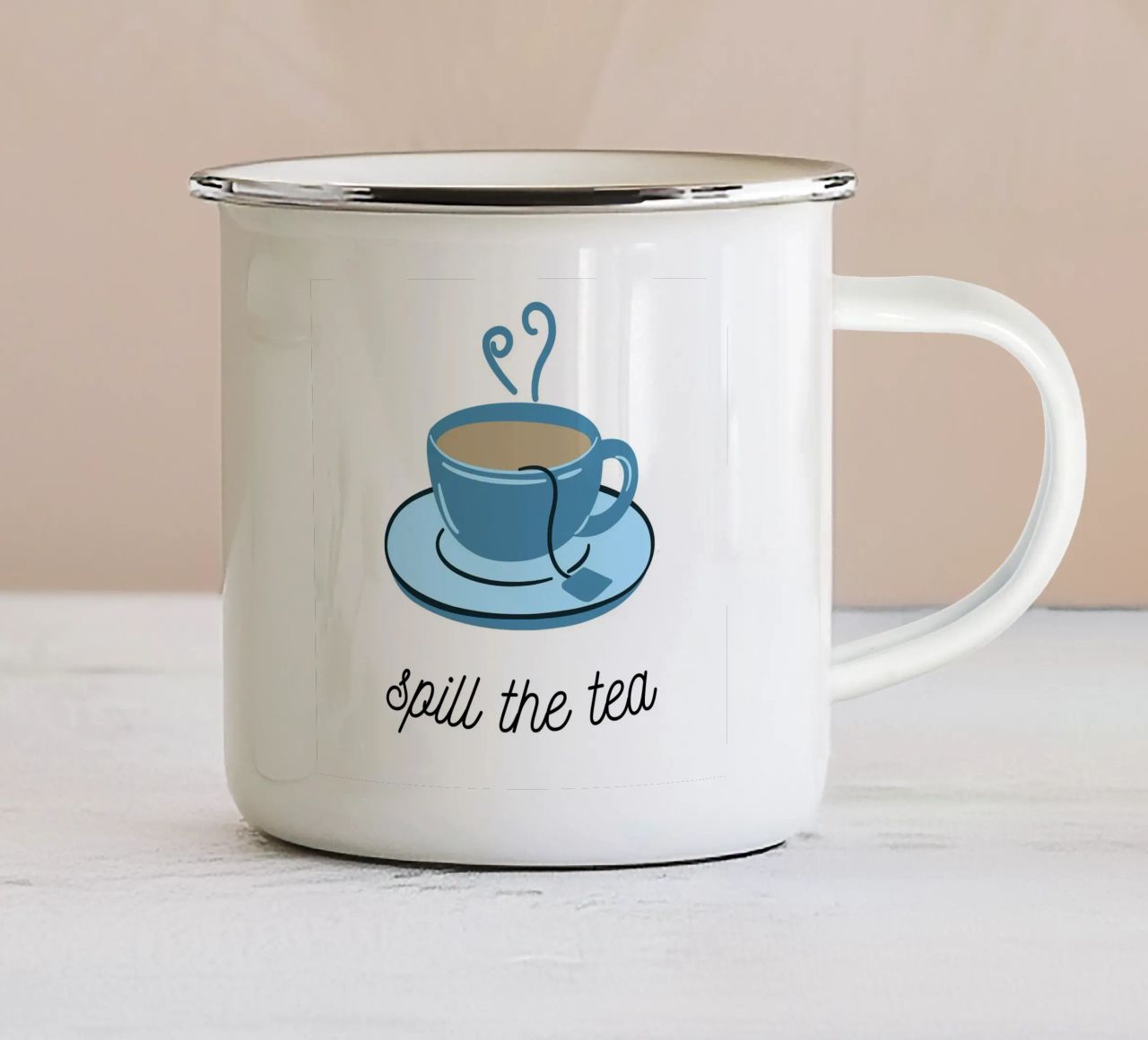 Tea Please tazza in smalto da Dreamer10