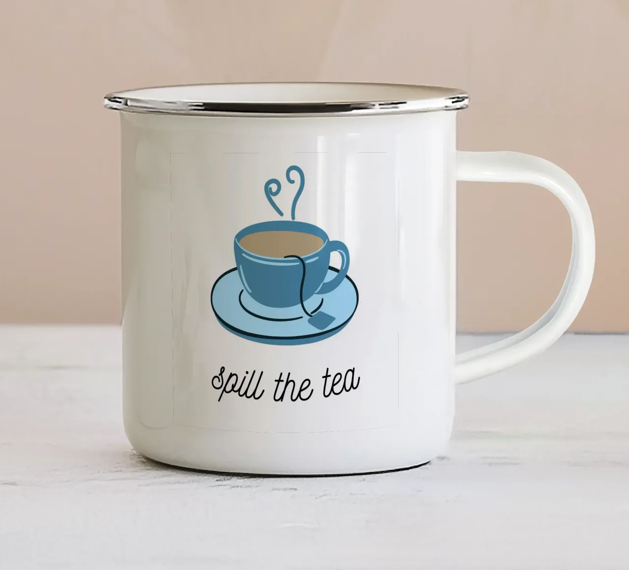 Tea Please tazza in smalto da Dreamer10