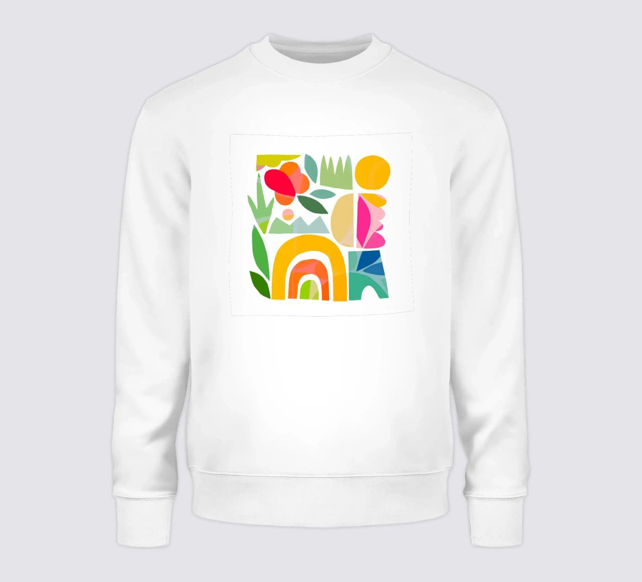 Minimal Abstract Shapes of Summer 1 • Matisse Nature Cut-Out sweatshirt by Dominique Vari