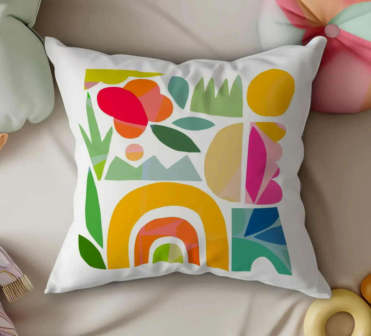 Forme astratte minime dell'estate 1 - Matisse Nature Cut-Out cuscino da Dominique Vari