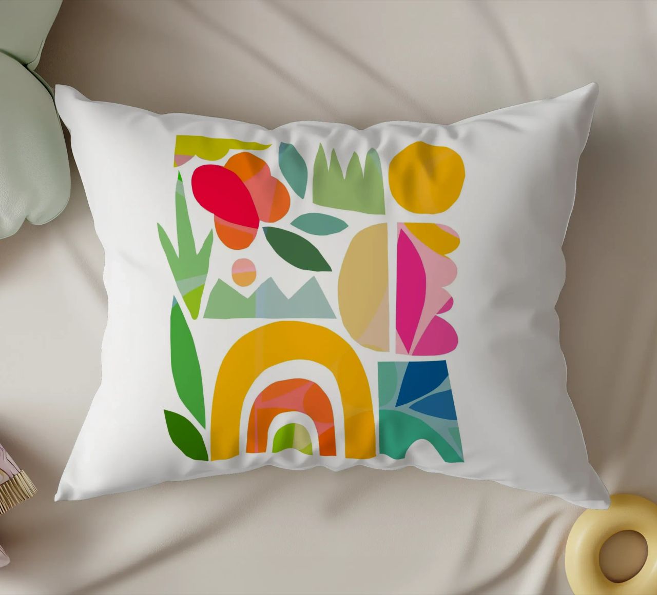 Minimal Abstract Shapes of Summer 1 • Matisse Nature Cut-Out decorative cushion by Dominique Vari