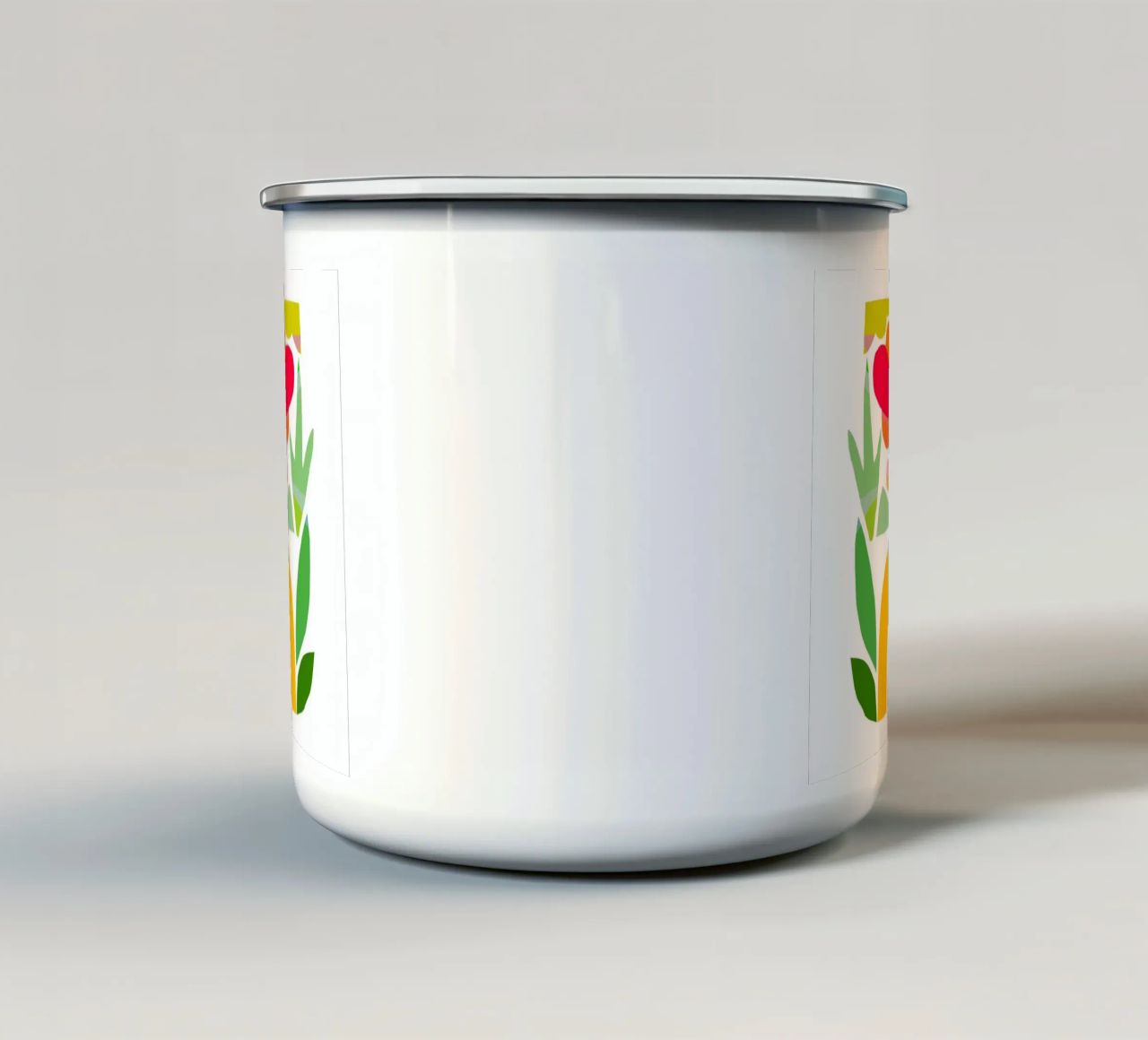 Minimal Abstract Shapes of Summer 1 • Matisse Nature Cut-Out enamel mug by Dominique Vari