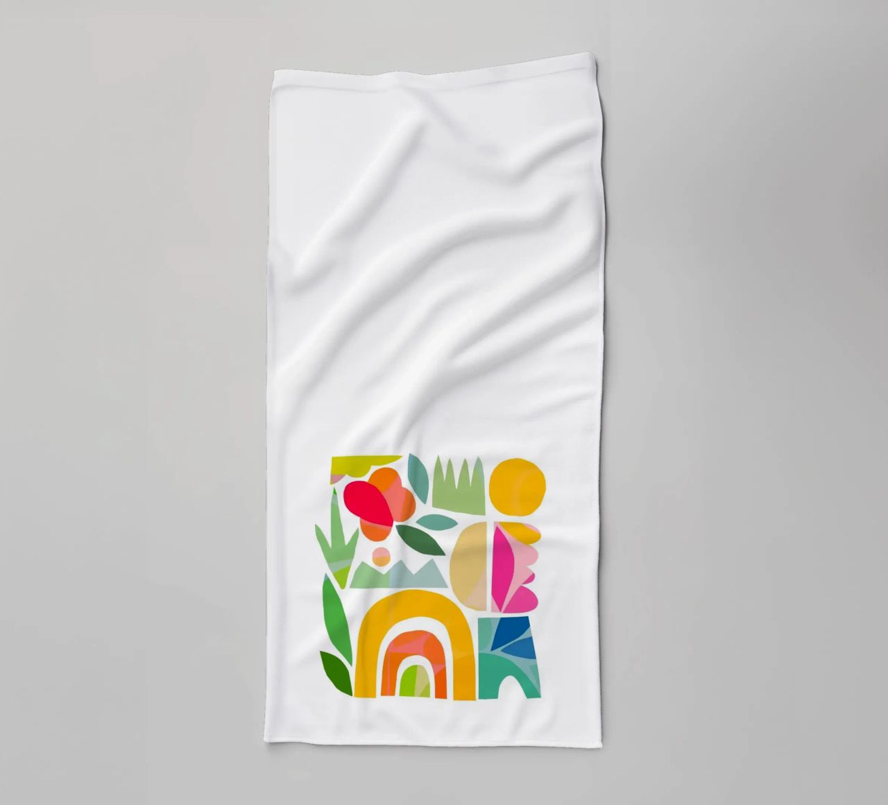 Minimal Abstract Shapes of Summer 1 • Matisse Nature Cut-Out towel by Dominique Vari