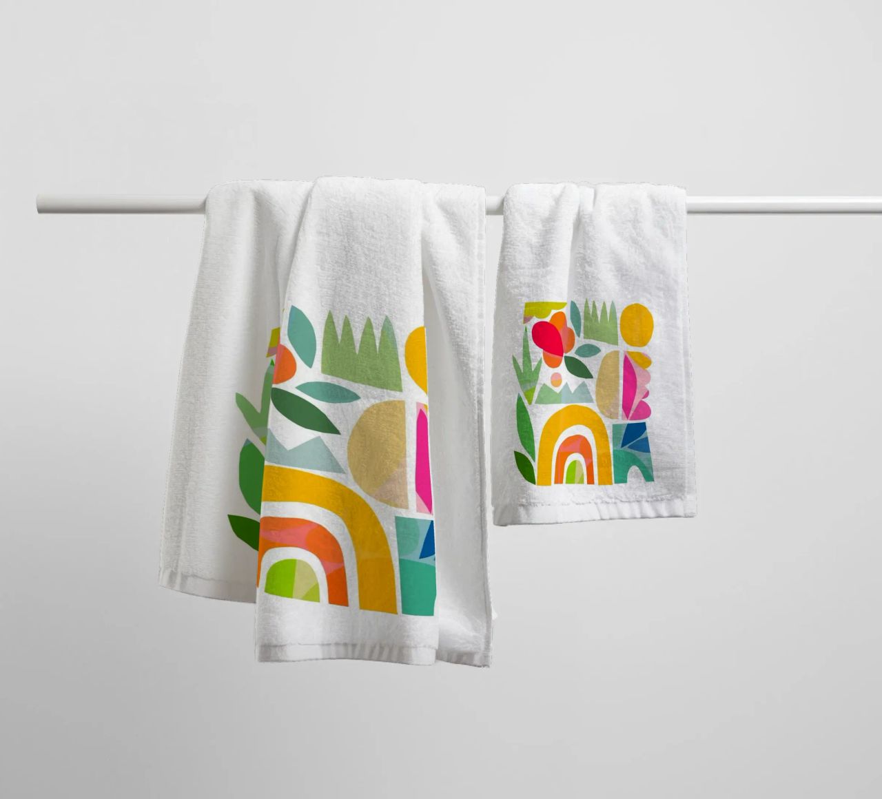 Minimal Abstract Shapes of Summer 1 • Matisse Nature Cut-Out towel by Dominique Vari