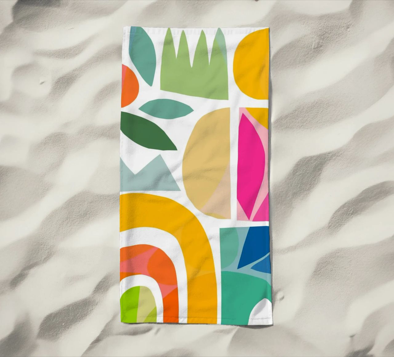 Minimal Abstract Shapes of Summer 1 • Matisse Nature Cut-Out beach towel by Dominique Vari