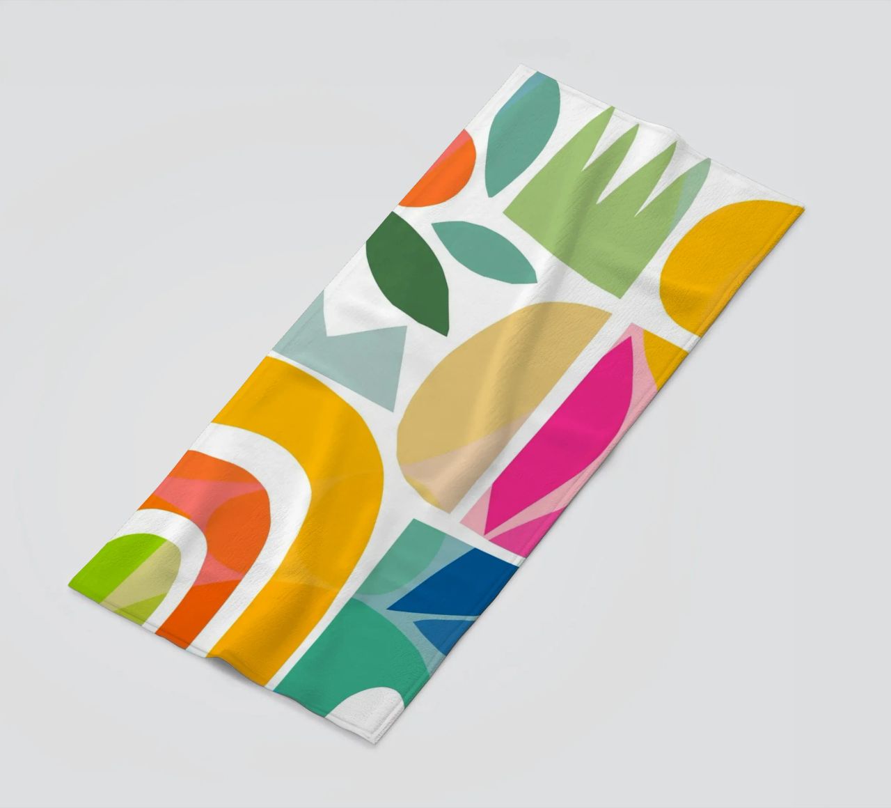 Minimal Abstract Shapes of Summer 1 • Matisse Nature Cut-Out beach towel by Dominique Vari