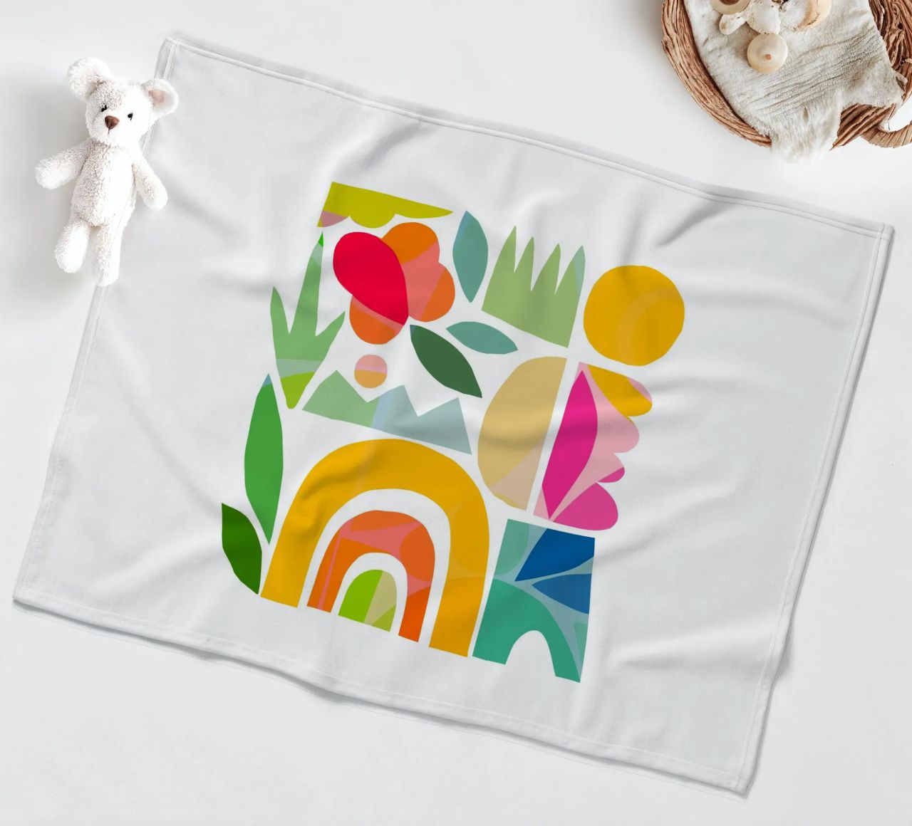 Minimal Abstract Shapes of Summer 1 • Matisse Nature Cut-Out fleece blanket by Dominique Vari