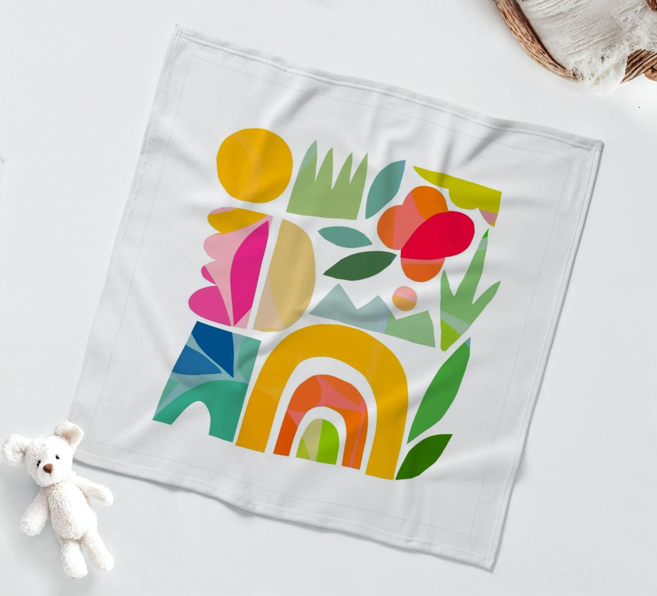 Minimal Abstract Shapes of Summer 1 • Matisse Nature Cut-Out fleece blanket by Dominique Vari