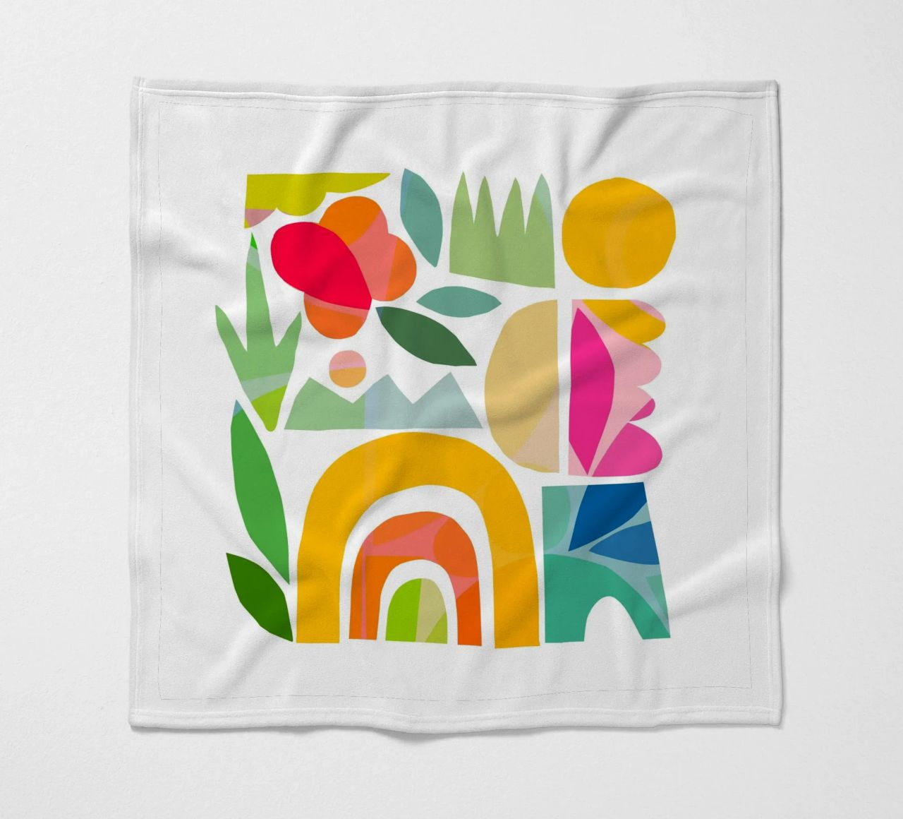 Minimal Abstract Shapes of Summer 1 • Matisse Nature Cut-Out fleece blanket by Dominique Vari