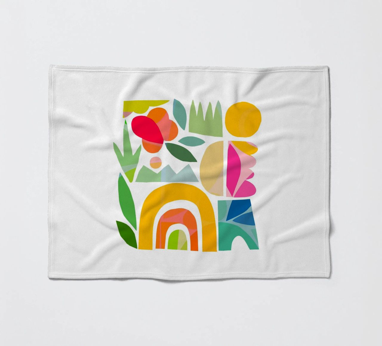 Minimal Abstract Shapes of Summer 1 • Matisse Nature Cut-Out fleece blanket by Dominique Vari