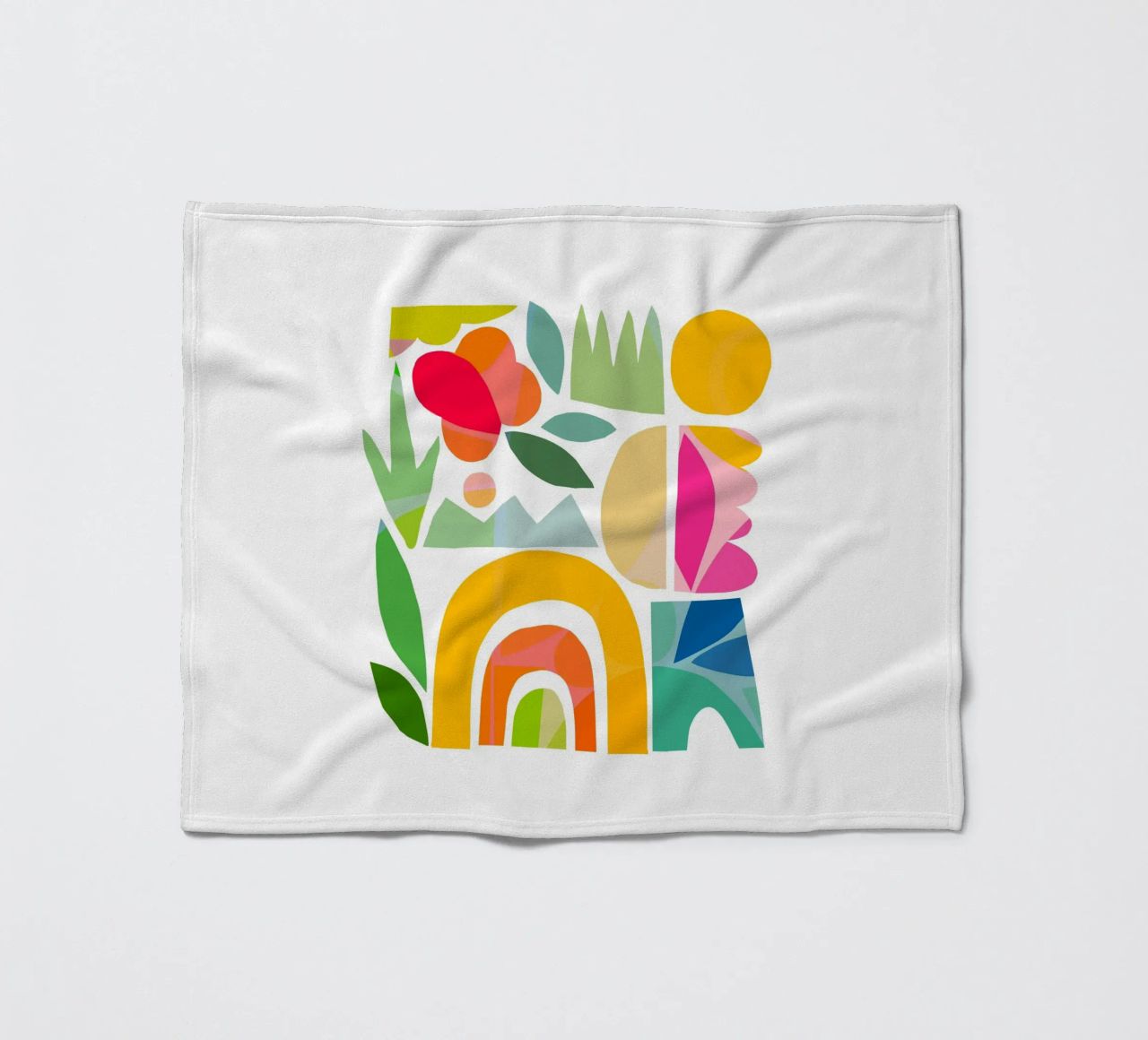 Minimal Abstract Shapes of Summer 1 • Matisse Nature Cut-Out fleece blanket by Dominique Vari