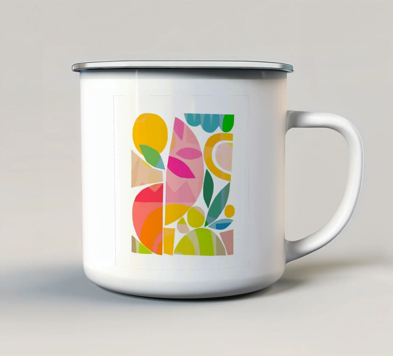 Forme colorate e minimali dell'estate 2 - Matisse Natura tazza in smalto da Dominique Vari