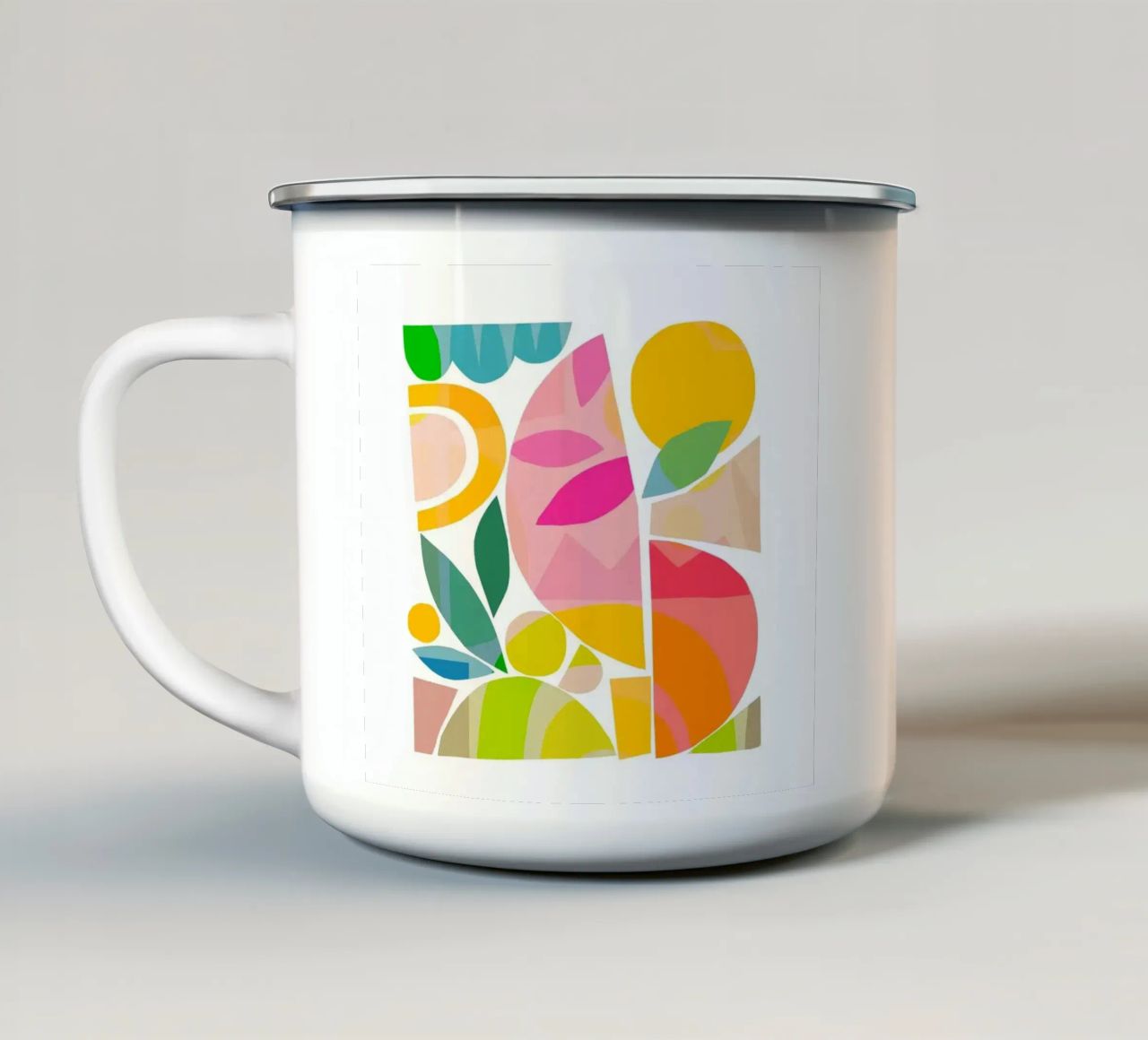 Forme colorate e minimali dell'estate 2 - Matisse Natura tazza in smalto da Dominique Vari