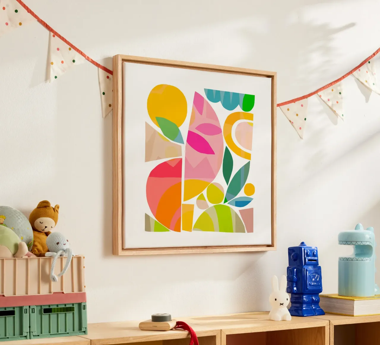 Colourful & Minimal Shapes of Summer 2 • Matisse Nature canvas with Floater frame by Dominique Vari