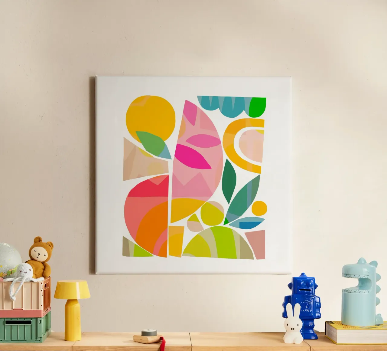Colourful & Minimal Shapes of Summer 2 • Matisse Nature canvas with Floater frame by Dominique Vari