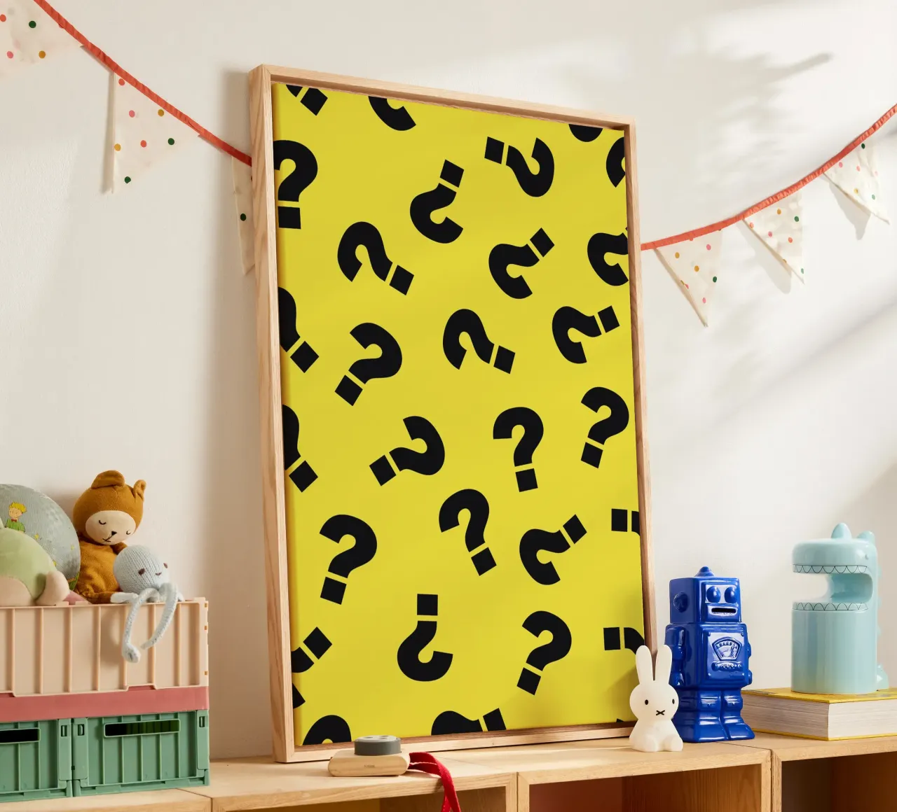 Question Yellow canvas met Baklijst van galihstudio