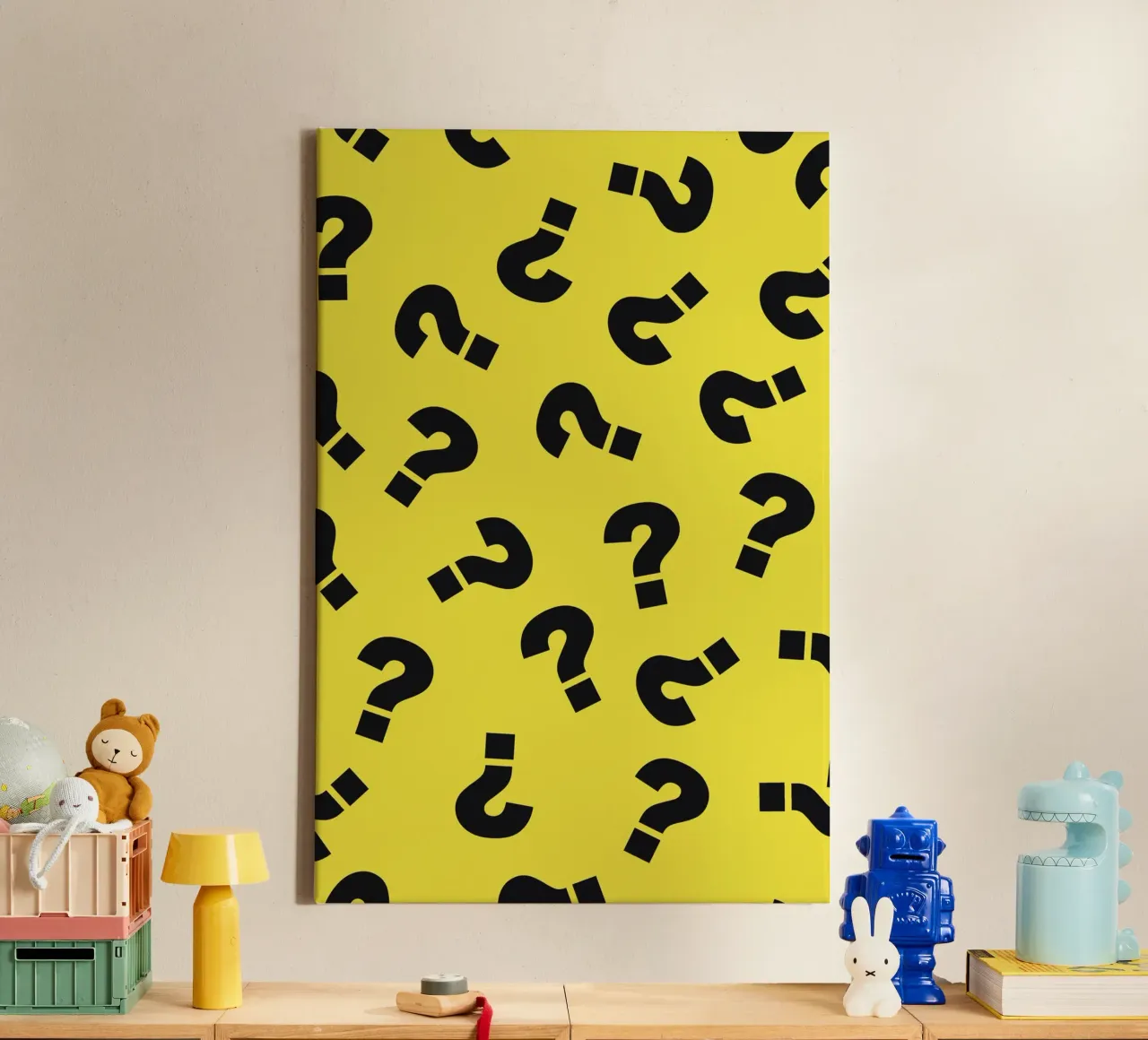 Question Yellow canvas met Baklijst van galihstudio