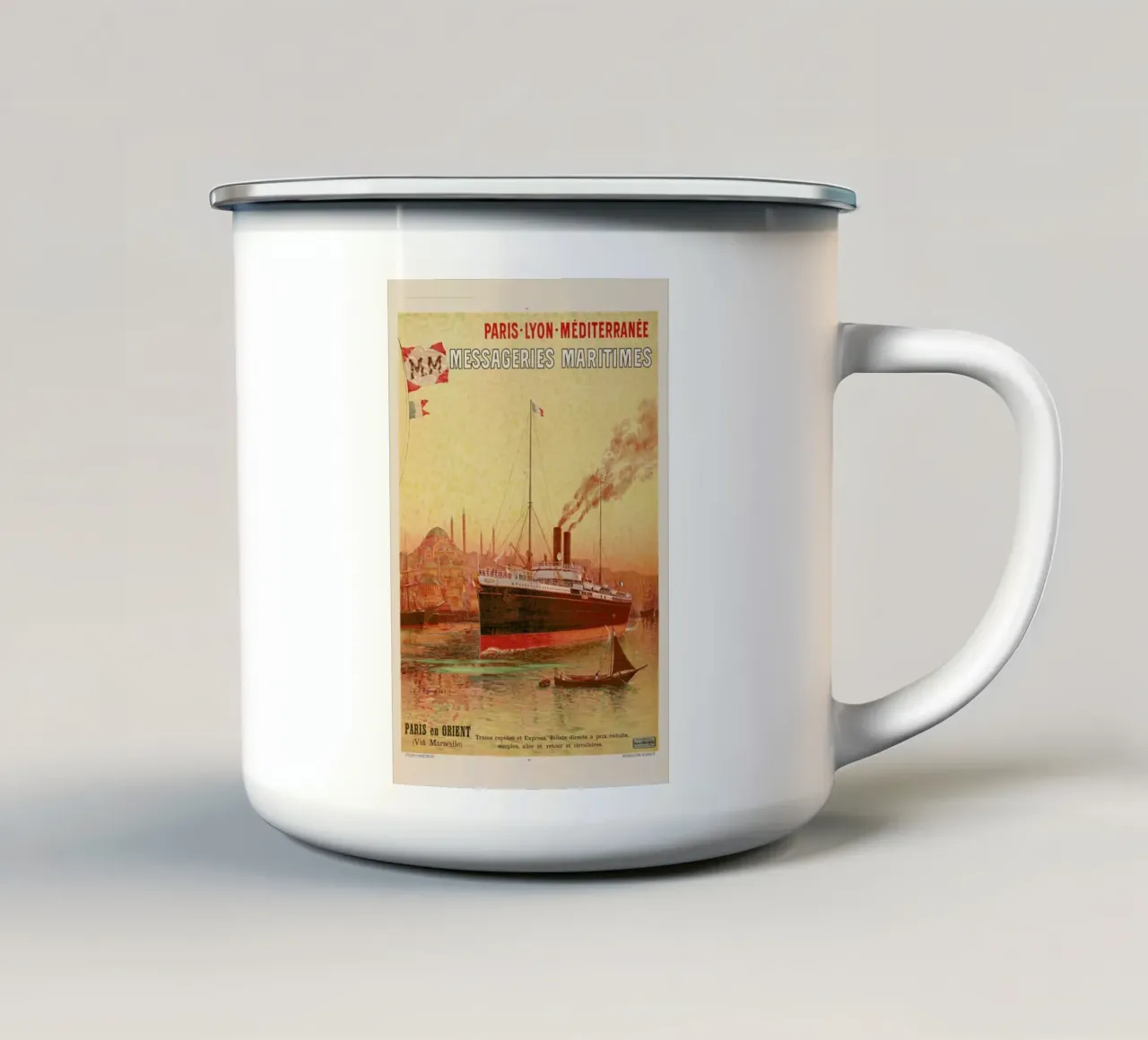 d'Alesi - Paris-Lyon-Méditerranée Messageries Maritimes tazza in smalto da ARTOTHEK