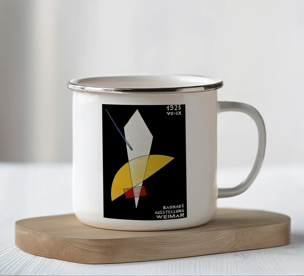 László Moholy-Nagy - Card for a Bauhaus Exhibition, Weimar tazza in smalto da ARTOTHEK