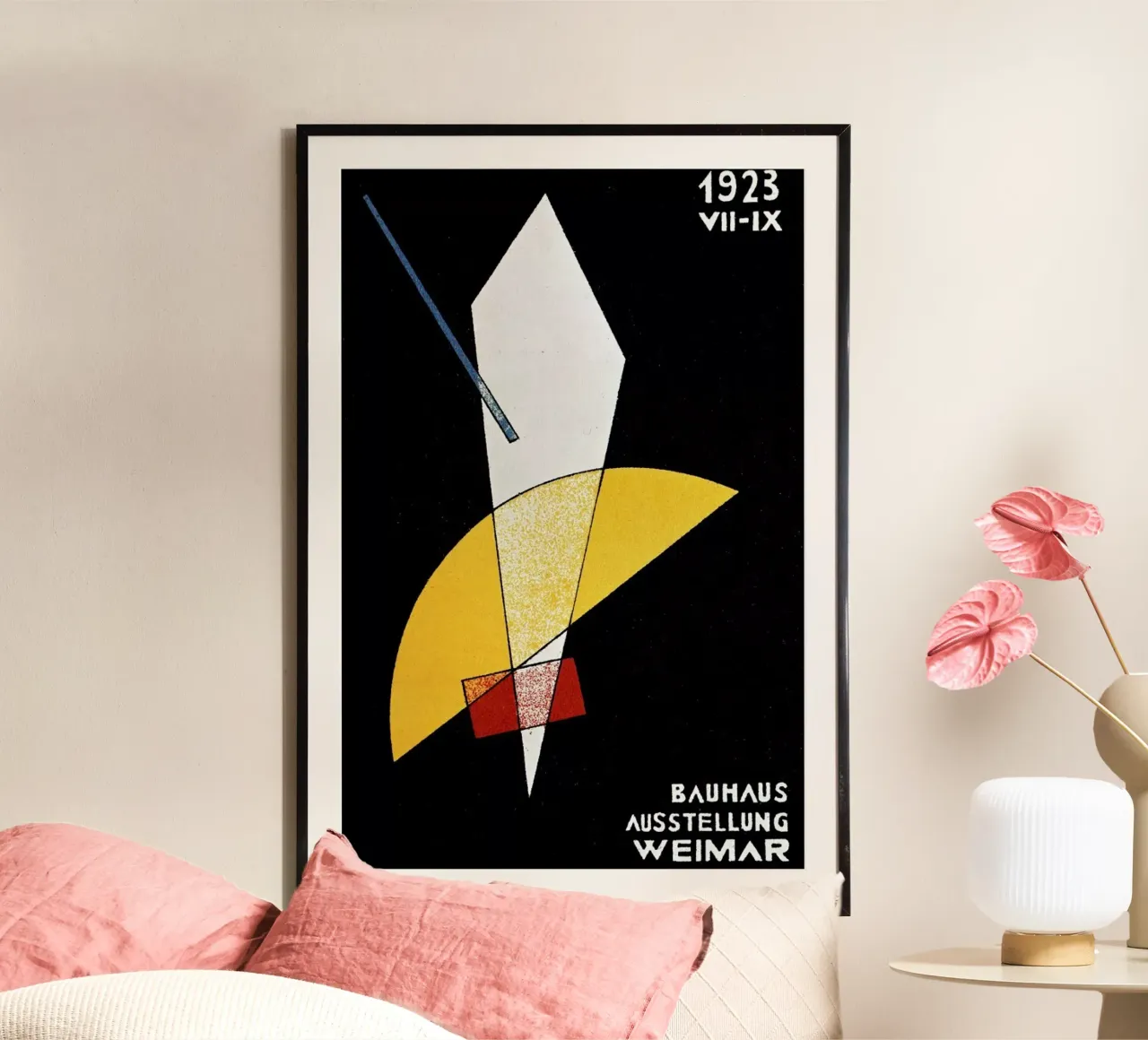 László Moholy-Nagy - Card for a Bauhaus Exhibition, Weimar poster con marco de plástico de ARTOTHEK