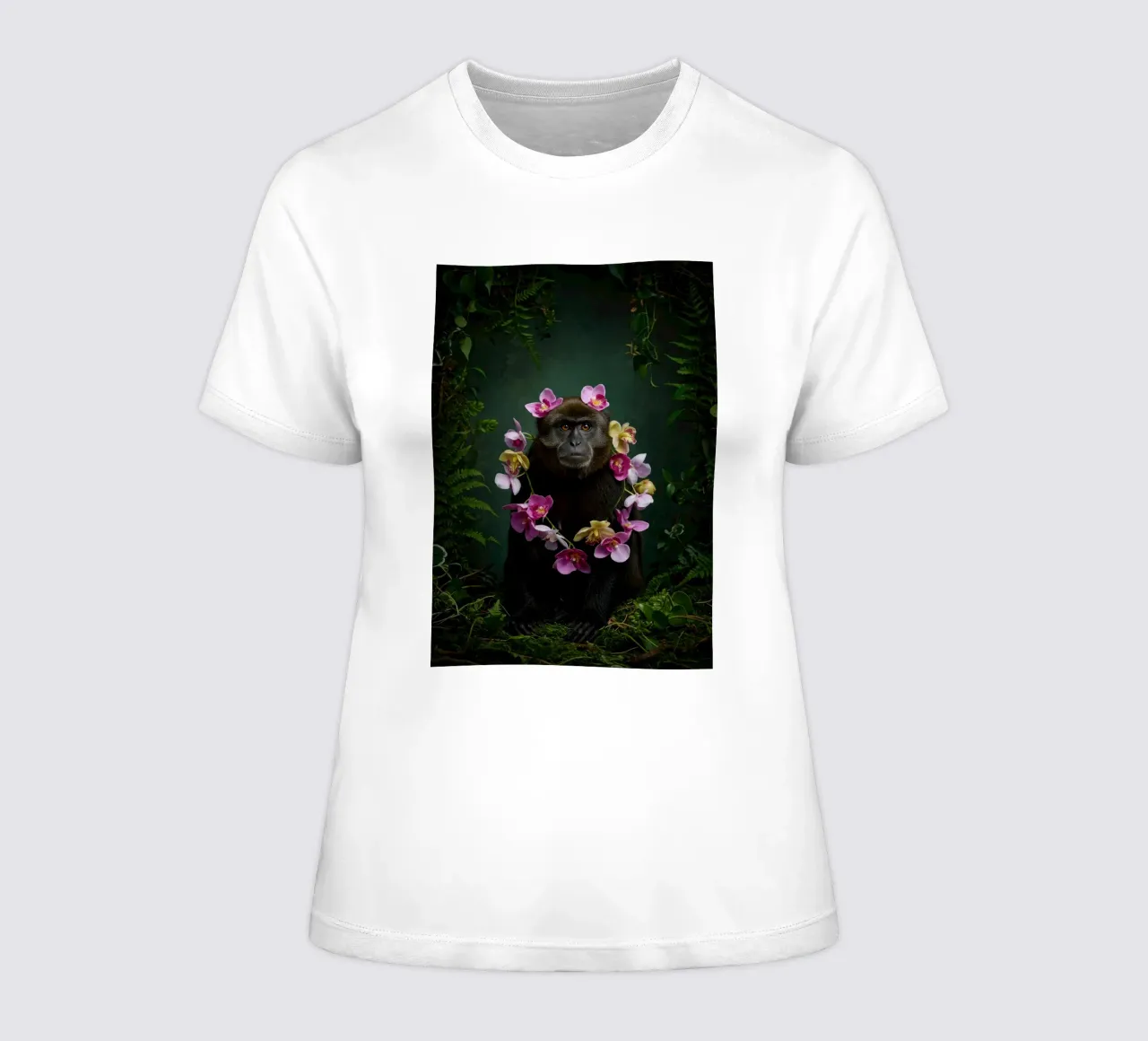 Singe botanique t-shirt ajusté pour femmes de Pawtrait Studio