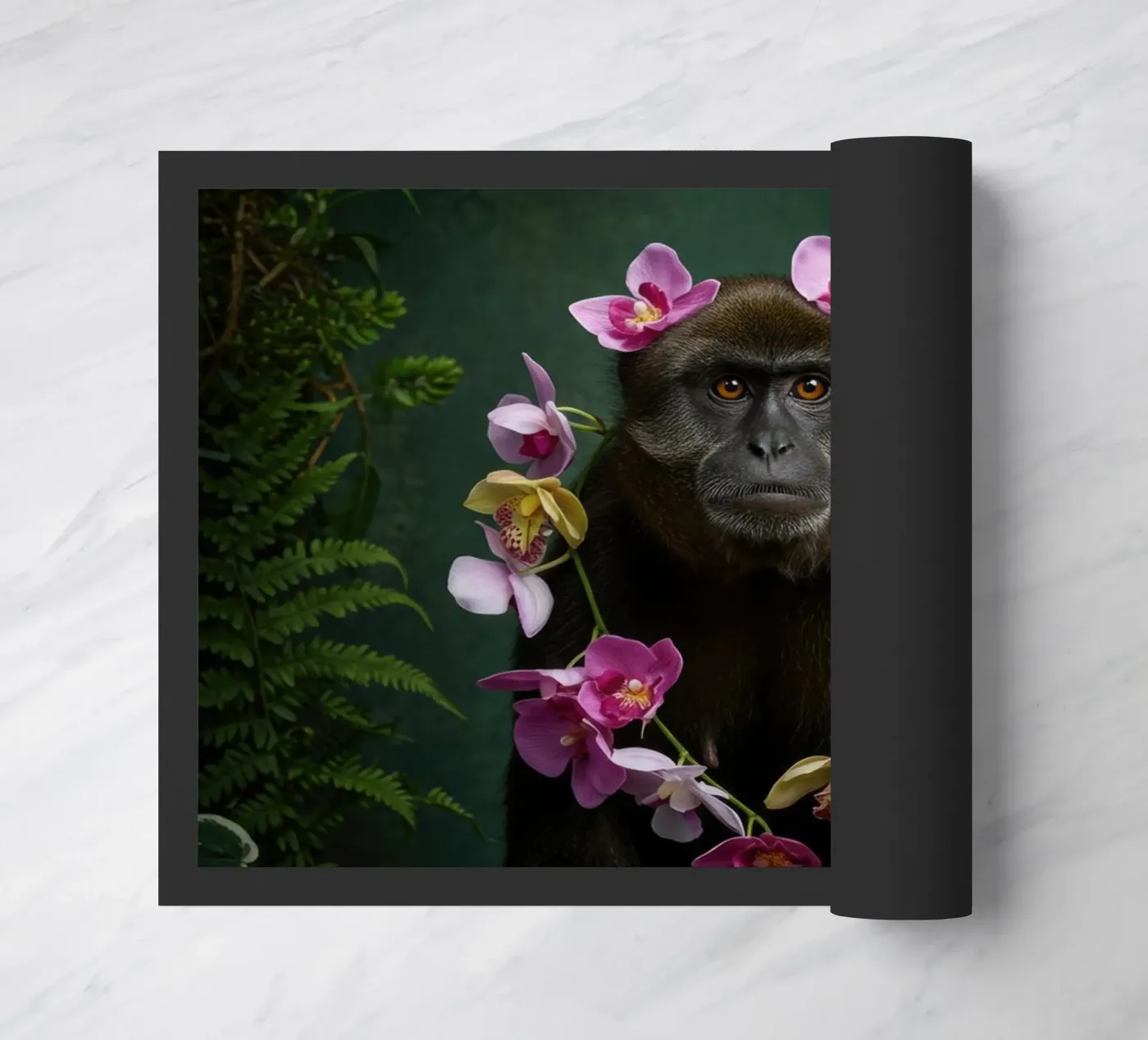 Botanical Monkey doormat by Pawtrait Studio