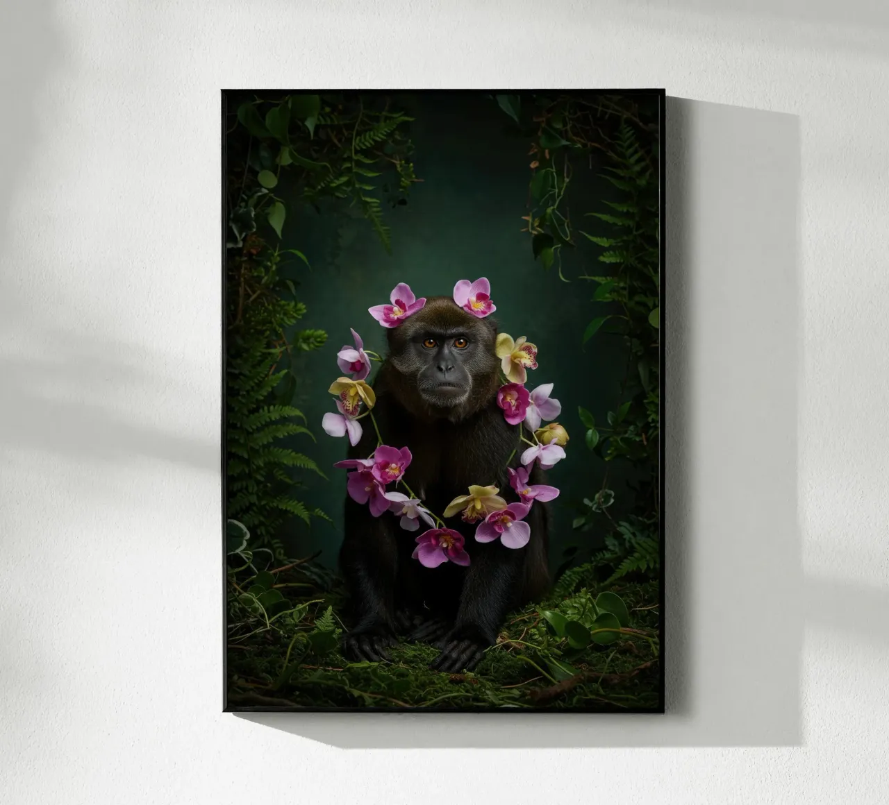 Singe botanique plexiglas de Pawtrait Studio