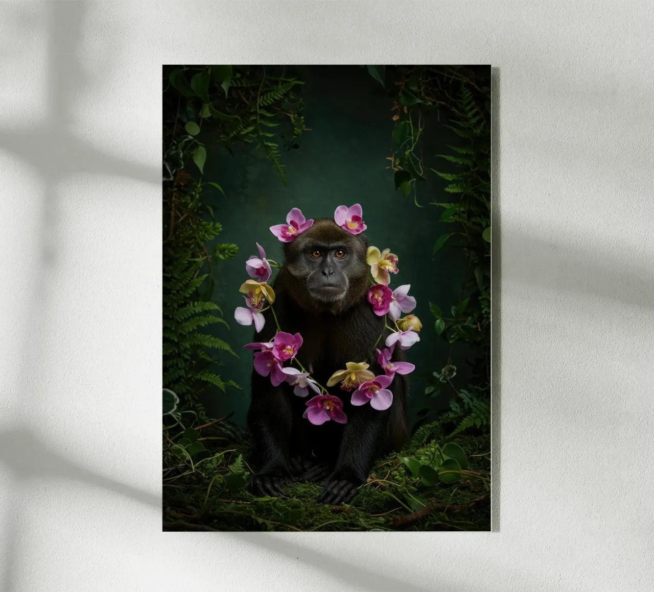 Singe botanique plexiglas de Pawtrait Studio