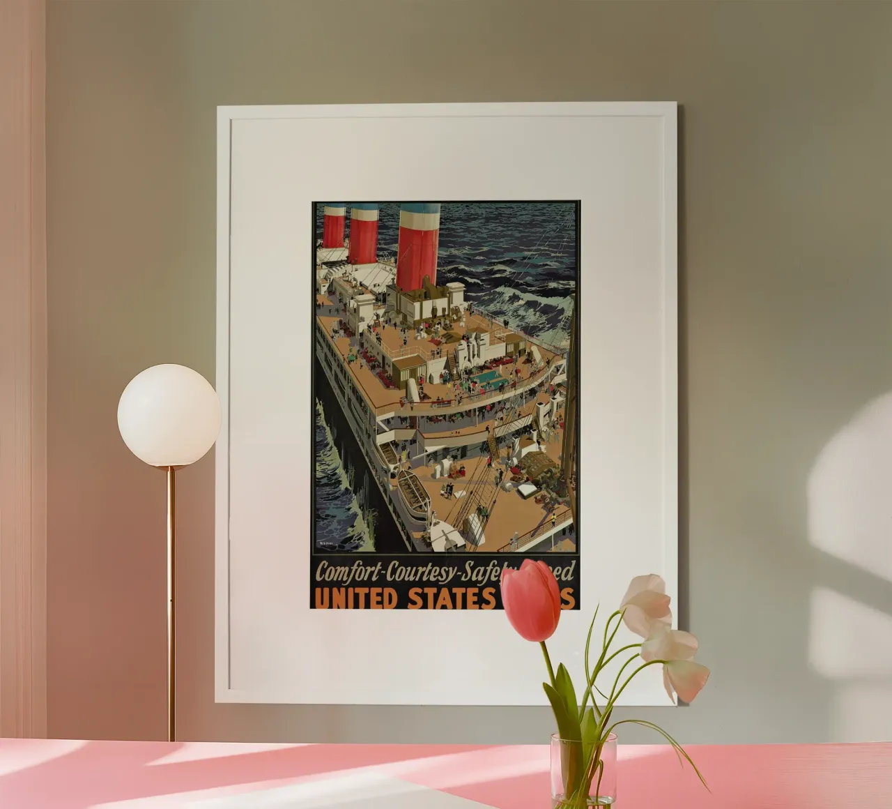 Pike - Poster Advertising United States Lines poster con telaio in plastica da ARTOTHEK