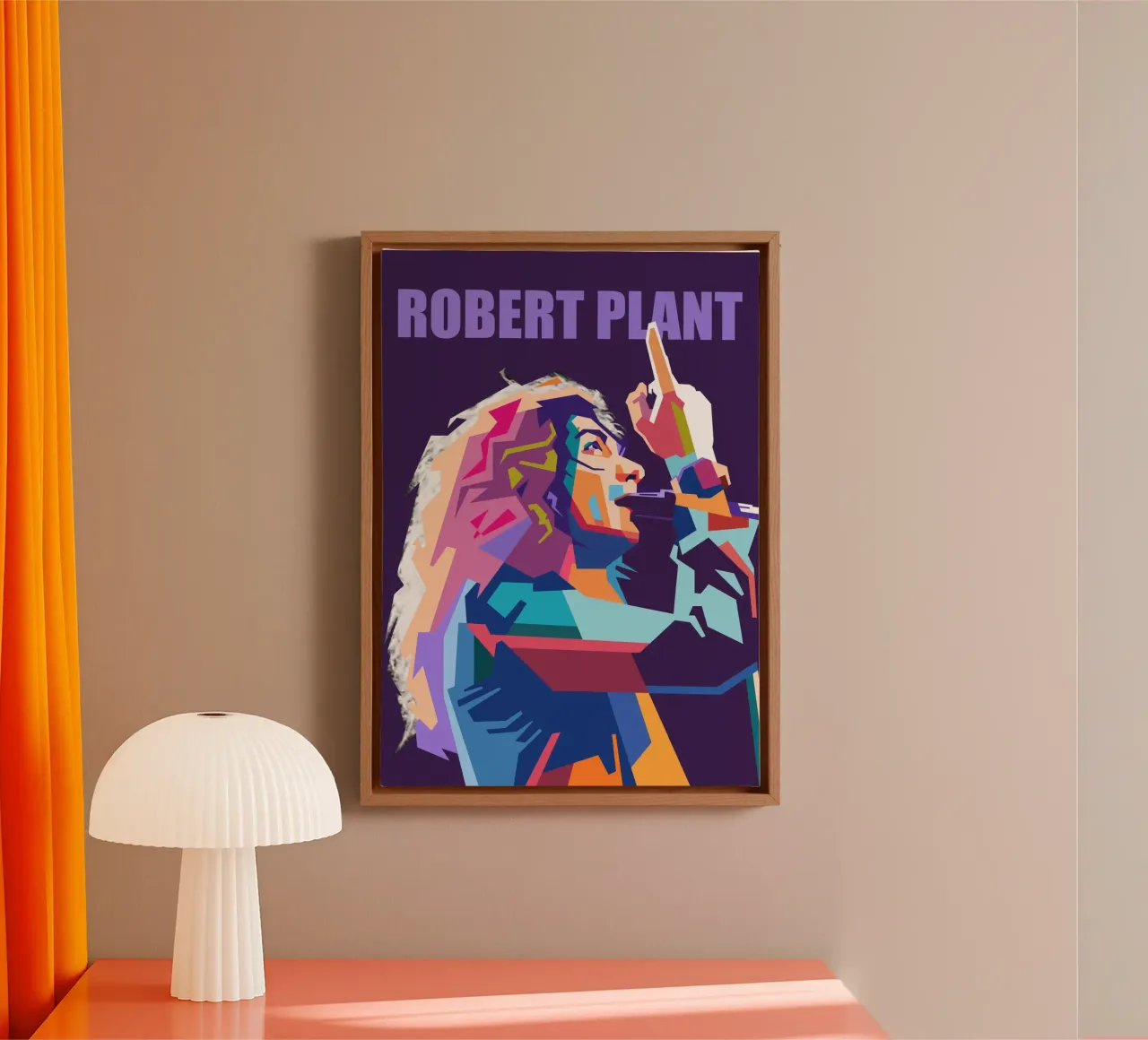 Robert Plant pop art tela con Cornice a cassetta da Hantamrata