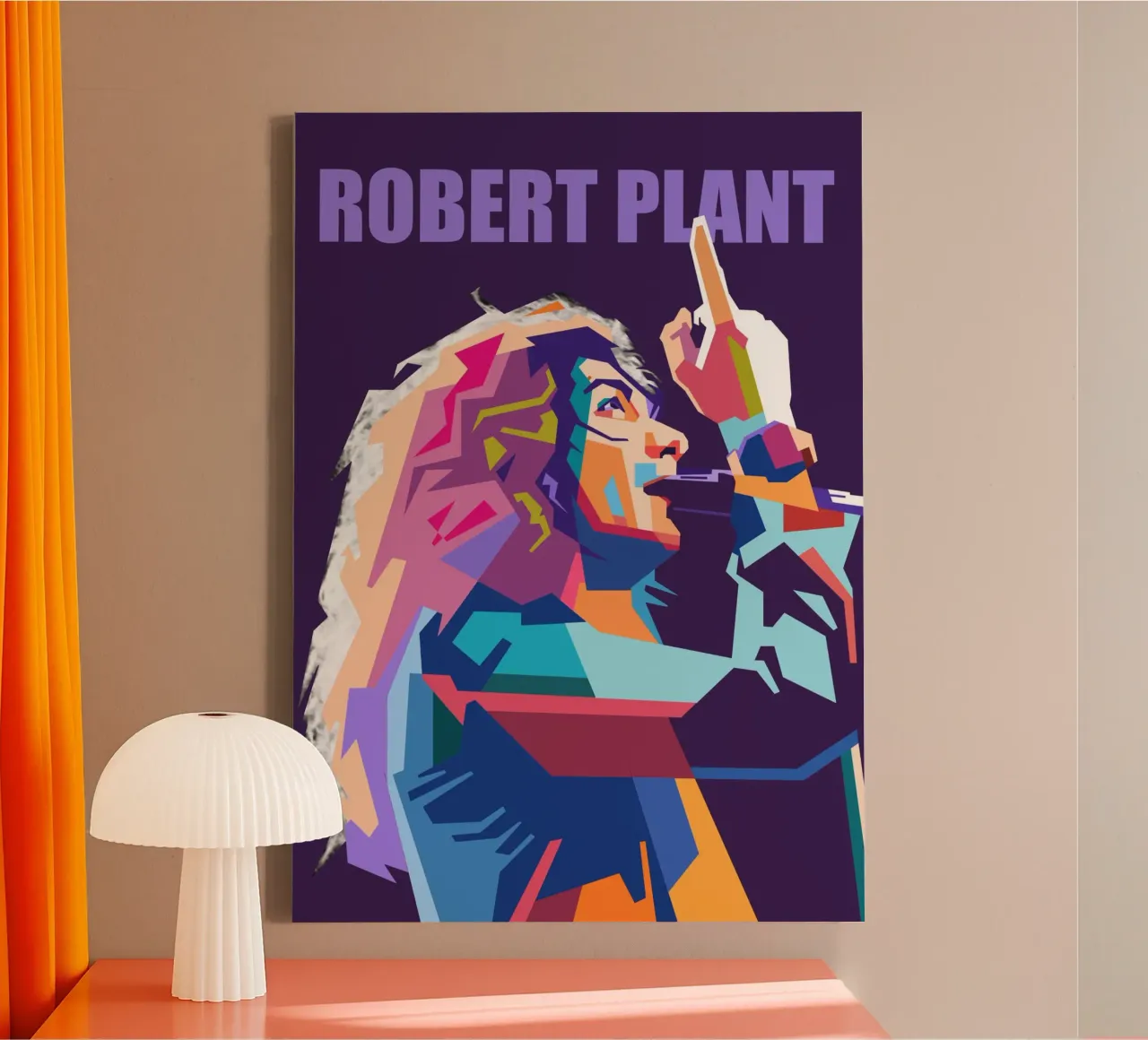 Robert Plant pop art tela con Cornice a cassetta da Hantamrata