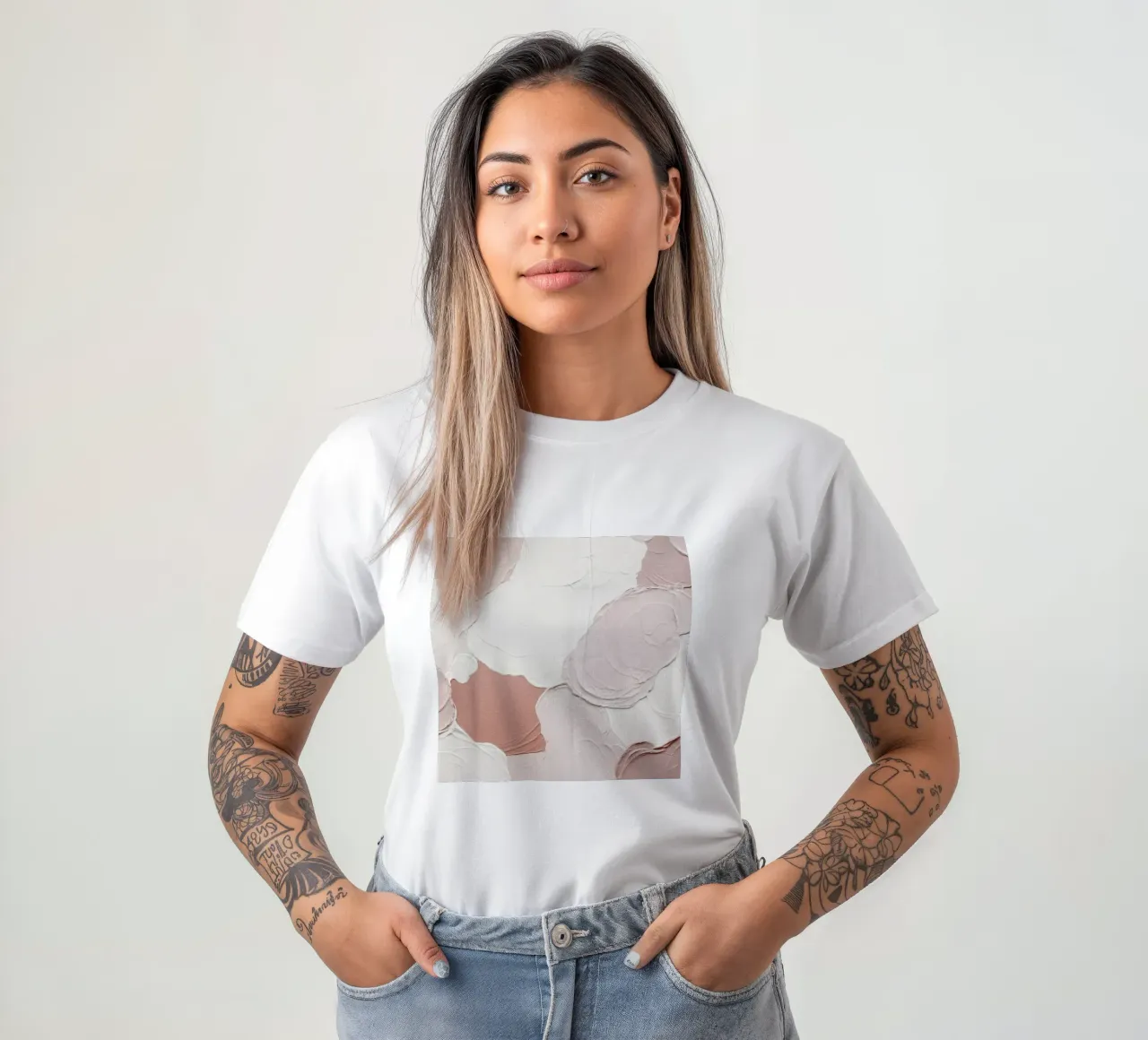 Cloudy Pink Abstract t-shirt da Ingrid Beddoes